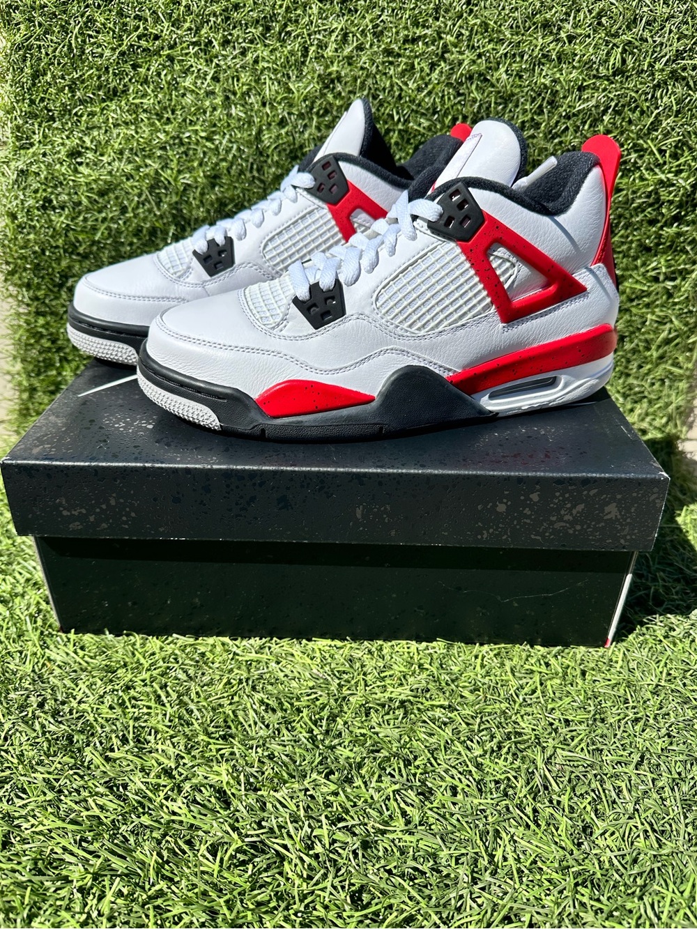 Jordan 4 Retro Size 6.5Y Brand New In Box white/fire red/black